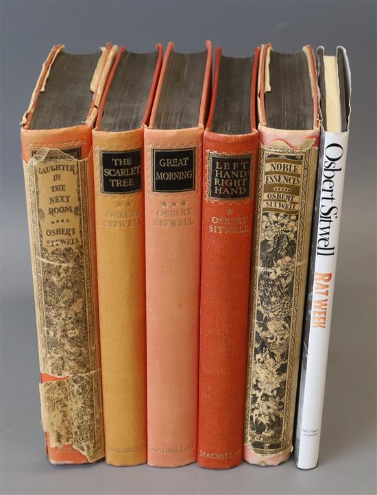 Sitwell, Osbert Sir - Left Hand - Right Hand! - An Autobiography, 1st edition, 5 vols, last 2 vols with ragged djs, Macmillan, London
